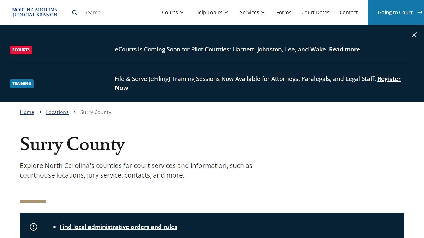 Surry County | North Carolina Judicial Branch - NCcourts